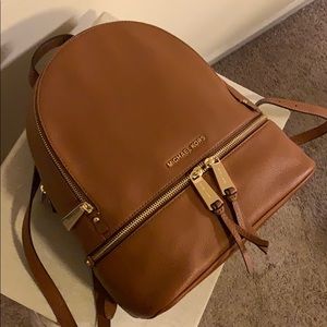 Michael Kors Rhea Zip Backpack Luggage Leather